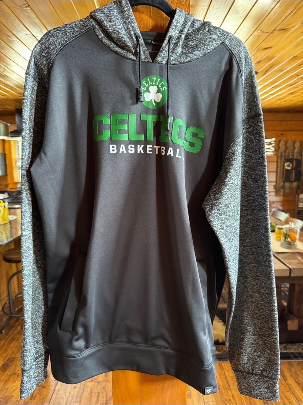 Fanatics Boston Celtics Gray and Green Crewneck Sweatshirt